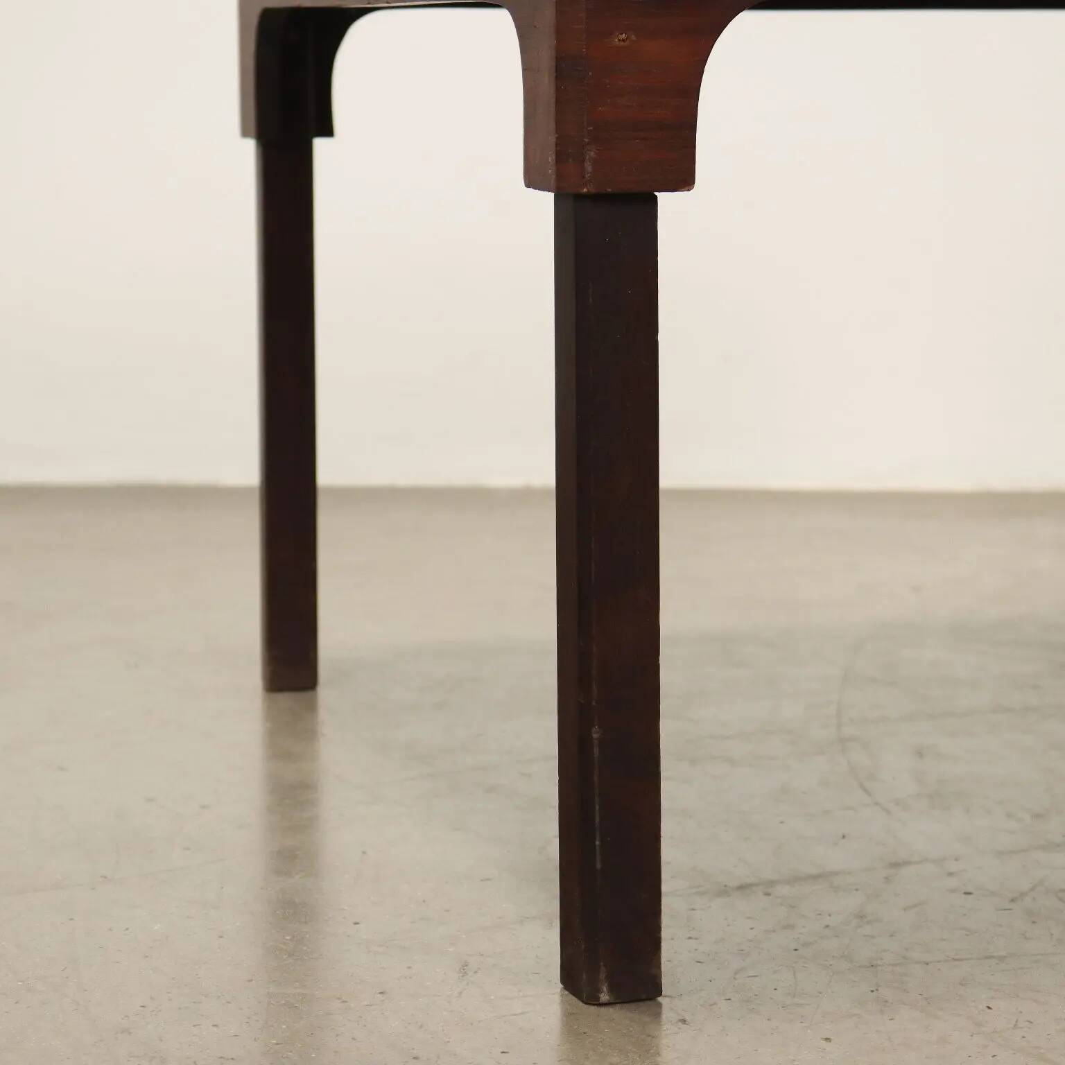 Vintage coffee table in veneered exotic wood, Italian design, 1960s.