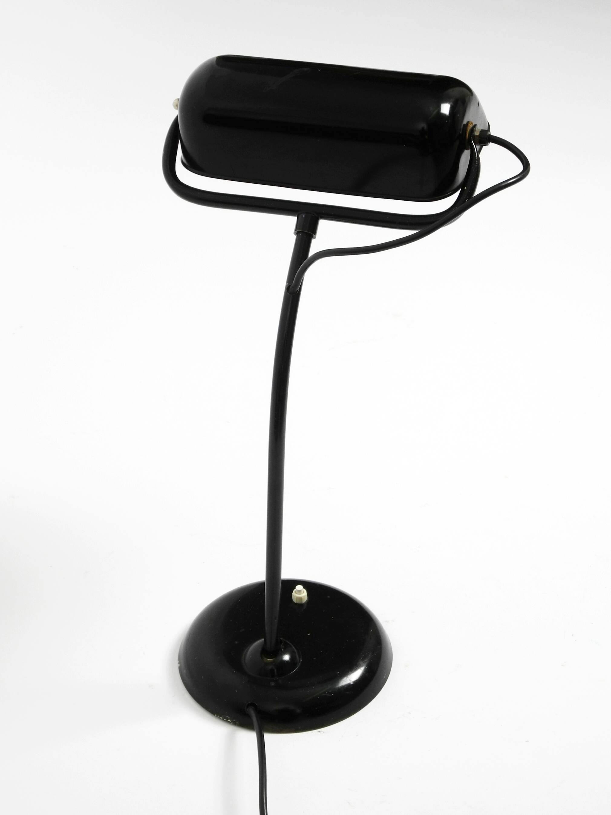 Original 1940s Kaiser Idell industrial metal table lamp model 6581 in black