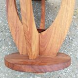 Pedestal table art deco round wood coffee table