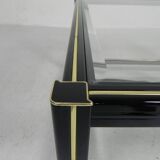 Hollywood Regency coffee table with 2 faceted glass plates, 1970s