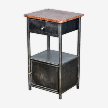 Polished Iron Nightstand, 1920's