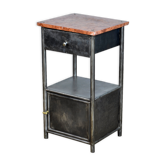 Table de chevet en fer poli années 1920