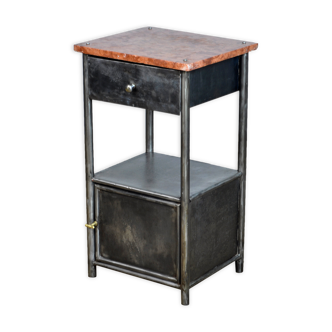 Polished Iron Nightstand, 1920's
