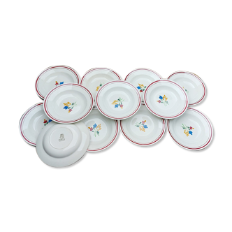 12 soup plates Gien Jeannette