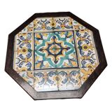 Table d'appoint vintage d'Europe du Sud avec plateau en carrelage, 2e moitié du 20e siècle