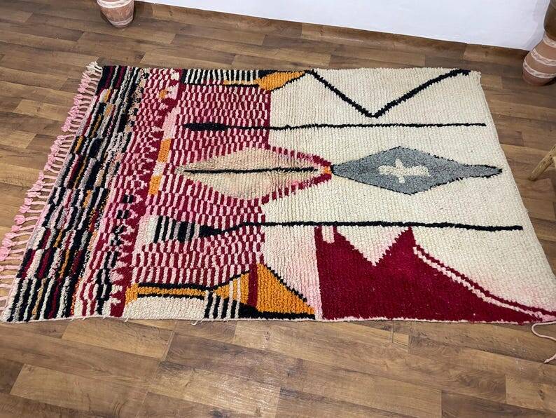 Handwoven colored wool apis boujad 150/250cm