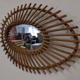 Rattan eye mirror from the 60s/70s