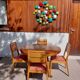 round or oval table with extension, central leg, vintage Baumann design