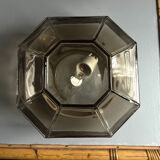 Italian smoked glass ceiling light Space Age