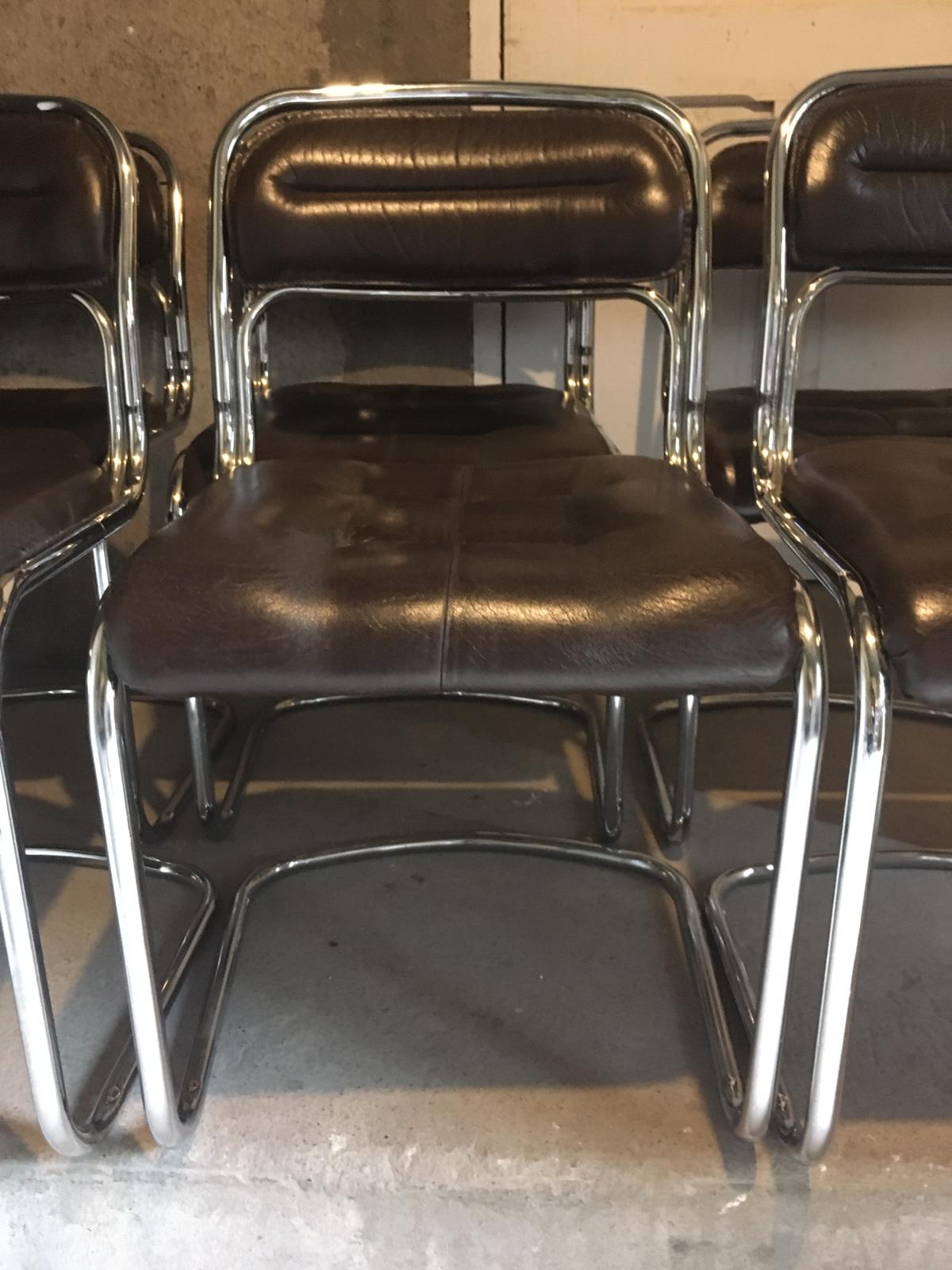 6 desgin chairs, chrome foot
