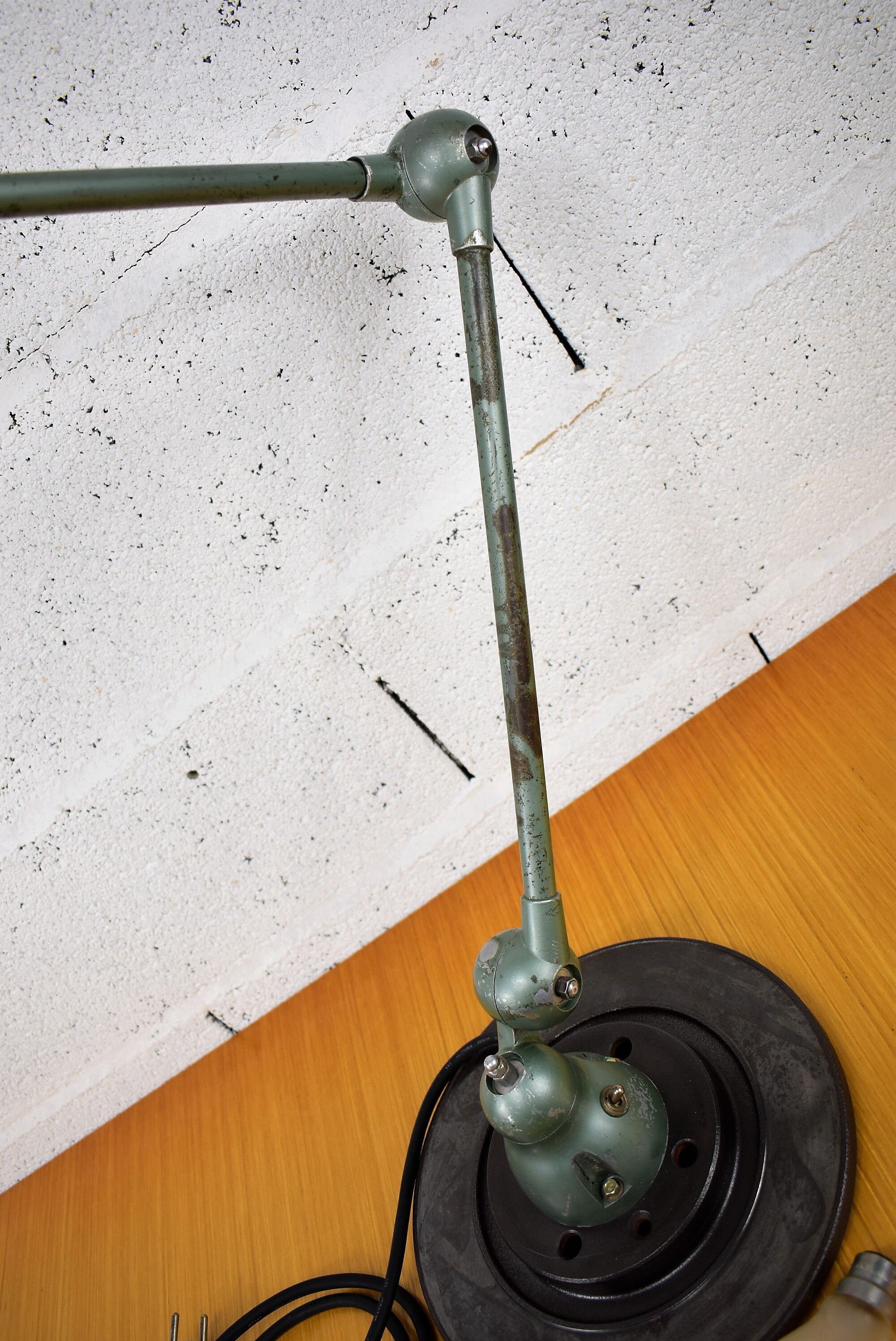 Green Jielde Industrial lamp on base