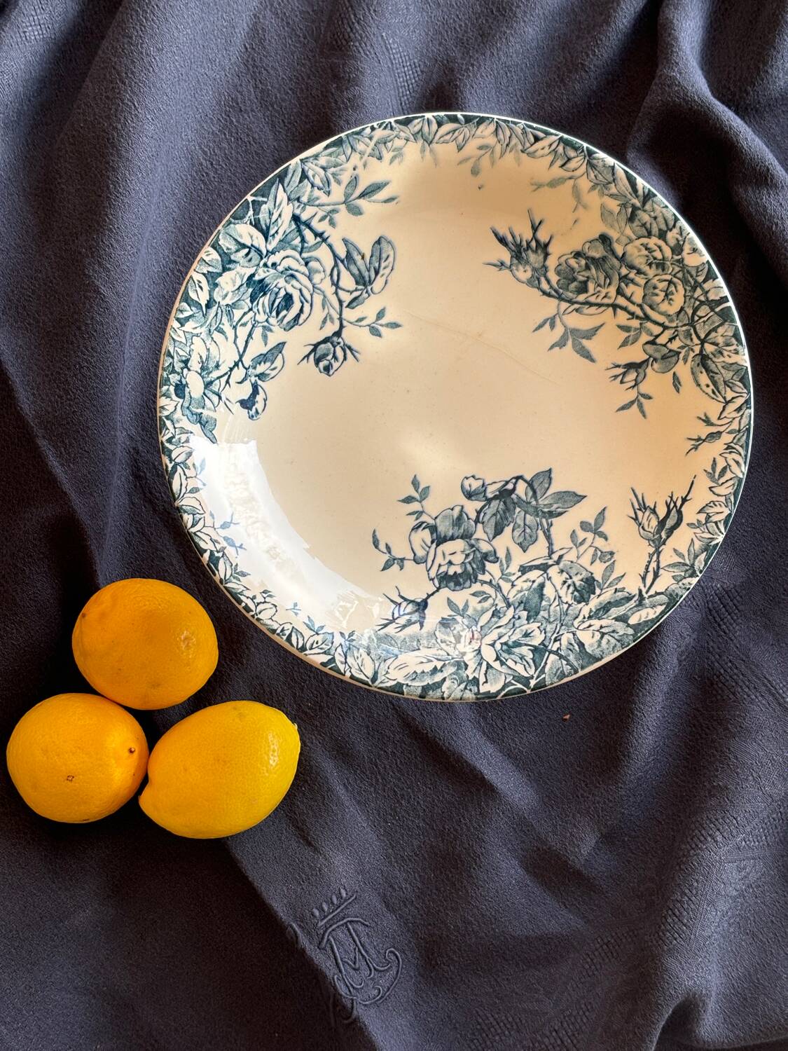 Gien iron clay compote bowl, “Floreal” model