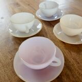 Lot of 4 cups Arcopal pastel