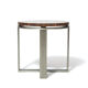 Art-deco style side table in palm wood and steel base