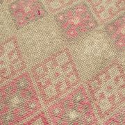 Handmade unique oriental beige runner rug 86 cm x 348 cm