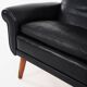 Black leather armchair, Danish design, 1970s, production: Denmark