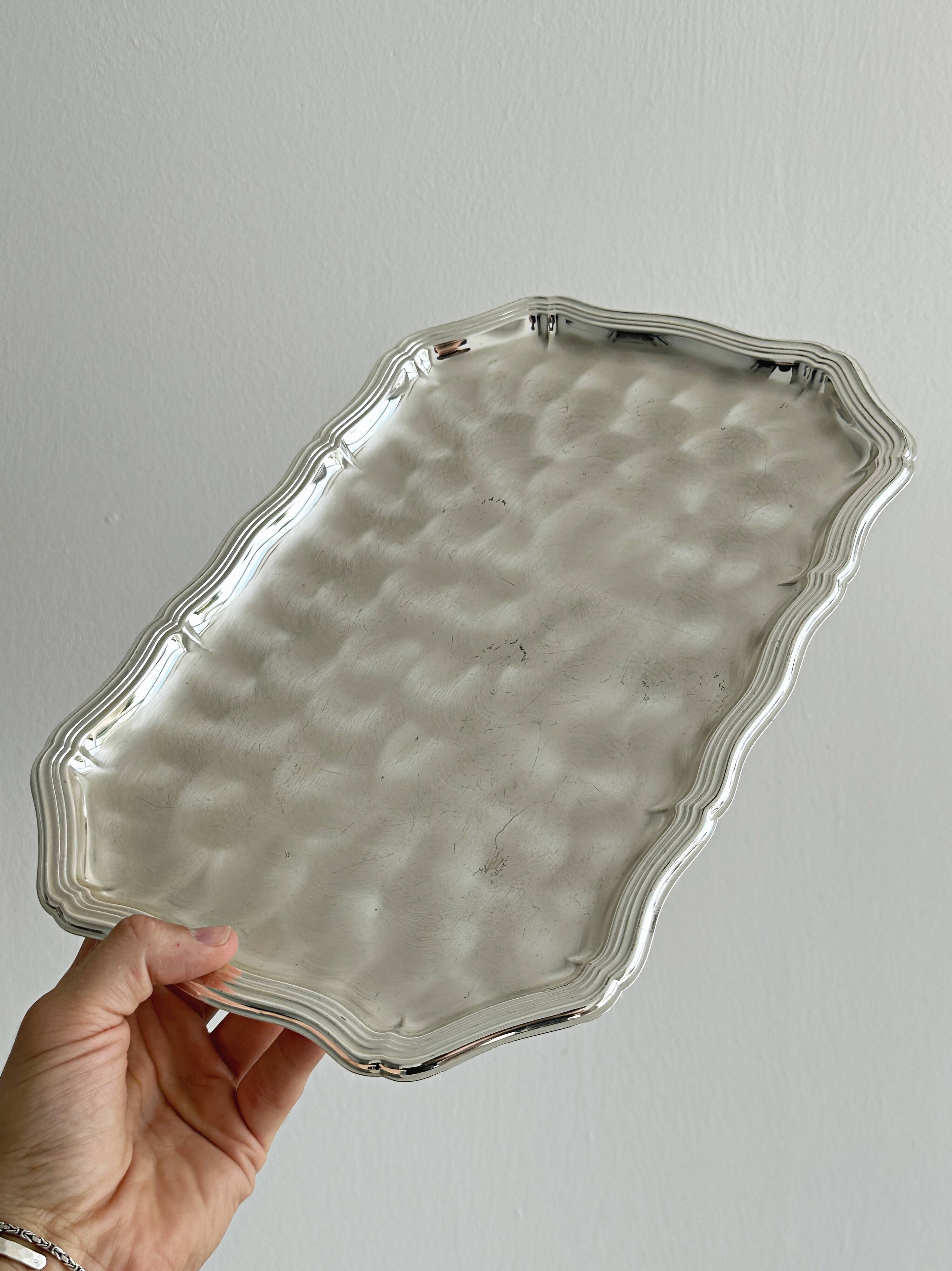 Rectangular metal tray