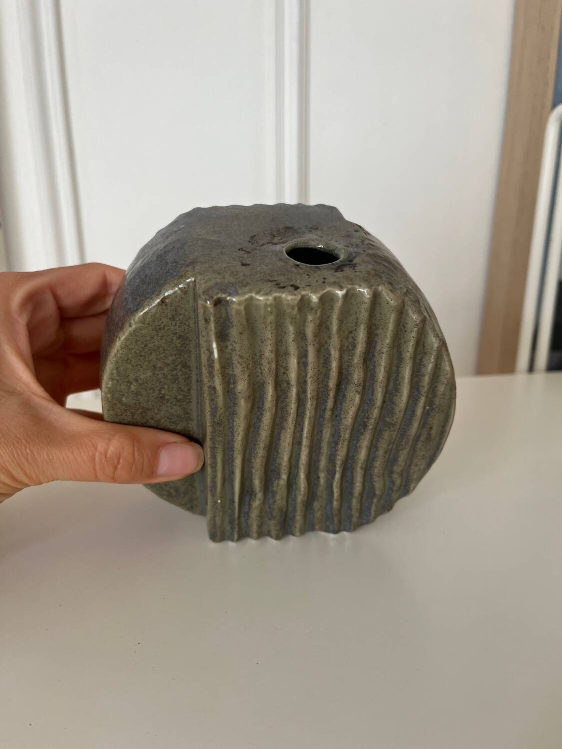 Handcrafted ceramic soliflore vase 1970