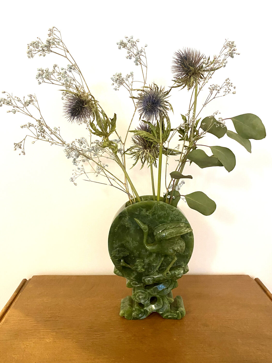 Chinese vase, carved jade