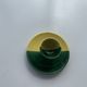 Two-tone ceramic shell with vintage green and yellow enamelled 1950