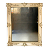Large patinated wooden wall mirror Restoration 19th century