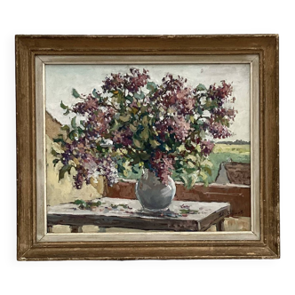 Signed painting Oil on canvas dimensions: height - 48 cm - width - 56 cm -