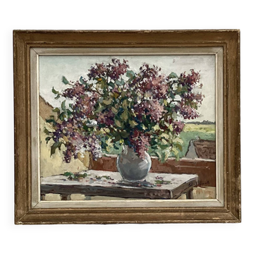 Signed painting Oil on canvas dimensions: height - 48 cm - width - 56 cm -