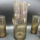 6-piece orangeade set in blown and bubbled gray glass