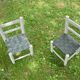 Wooden children's chair and seating in recycled air chamber