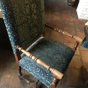Monastery table - 9 chairs and 2 Louis XIII oak armchairs.