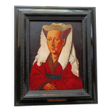 oil on wood, portrait of Marguerite VAN EYCK, copy by Henri BOURINET 1982