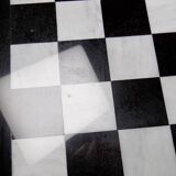 Large vintage chess set from the 70s, white and black marble, Italian craftsmanship