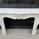 Louis XV Style Fireplace In Carrara Marble Circa 1880