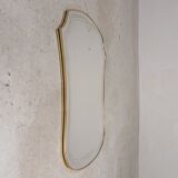 Vintage mirror with gold rim, 1960s