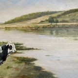 Cow by a River – French School, late 19th century