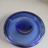 Vintage blue glass ashtray or pocket emptier