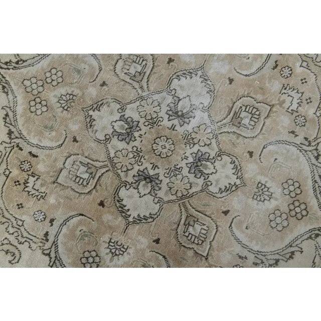 1970s Vintage Persian Handmade Wool Cotton Brown Beige Area Rug 289x381
