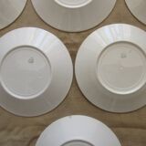 6 plates a decor floral and garland faiencerie de luneville