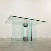 Table basse en verre vintage attribuée à Peter Ghyczy, années 1970