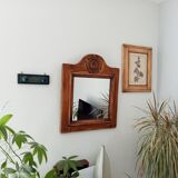 Old mirror in solid oak early twentieth century