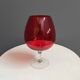 Empoli red large glass shape vase 1960s