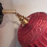 Vintage red glass wall light