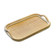 Rattan and cane tray with handles