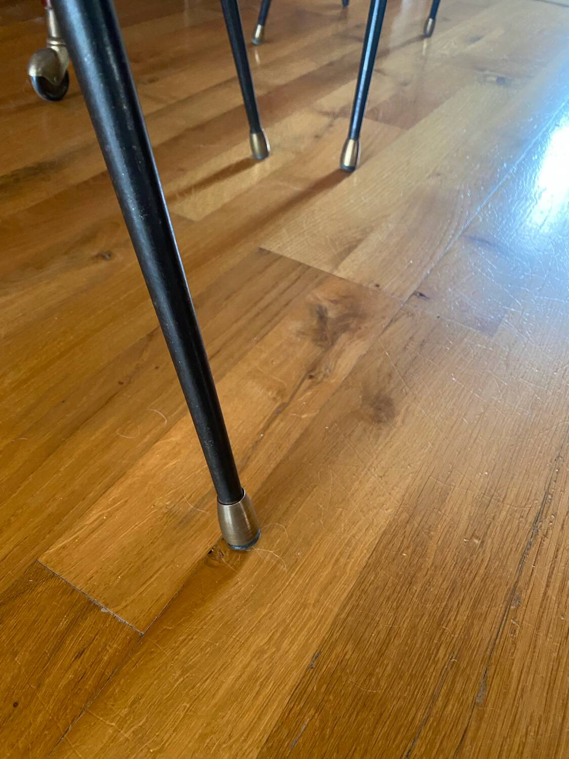 Pair of Pelfran moumoute barrel chairs, vintage from the 60s-70s, compass base.