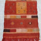 Orange red ethnic carpet 140x82 cm