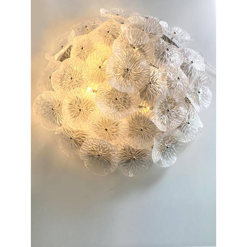 Contemporary Squared "Tronchi" in Venini Style Murano Glass Sputnik Flush Mount
