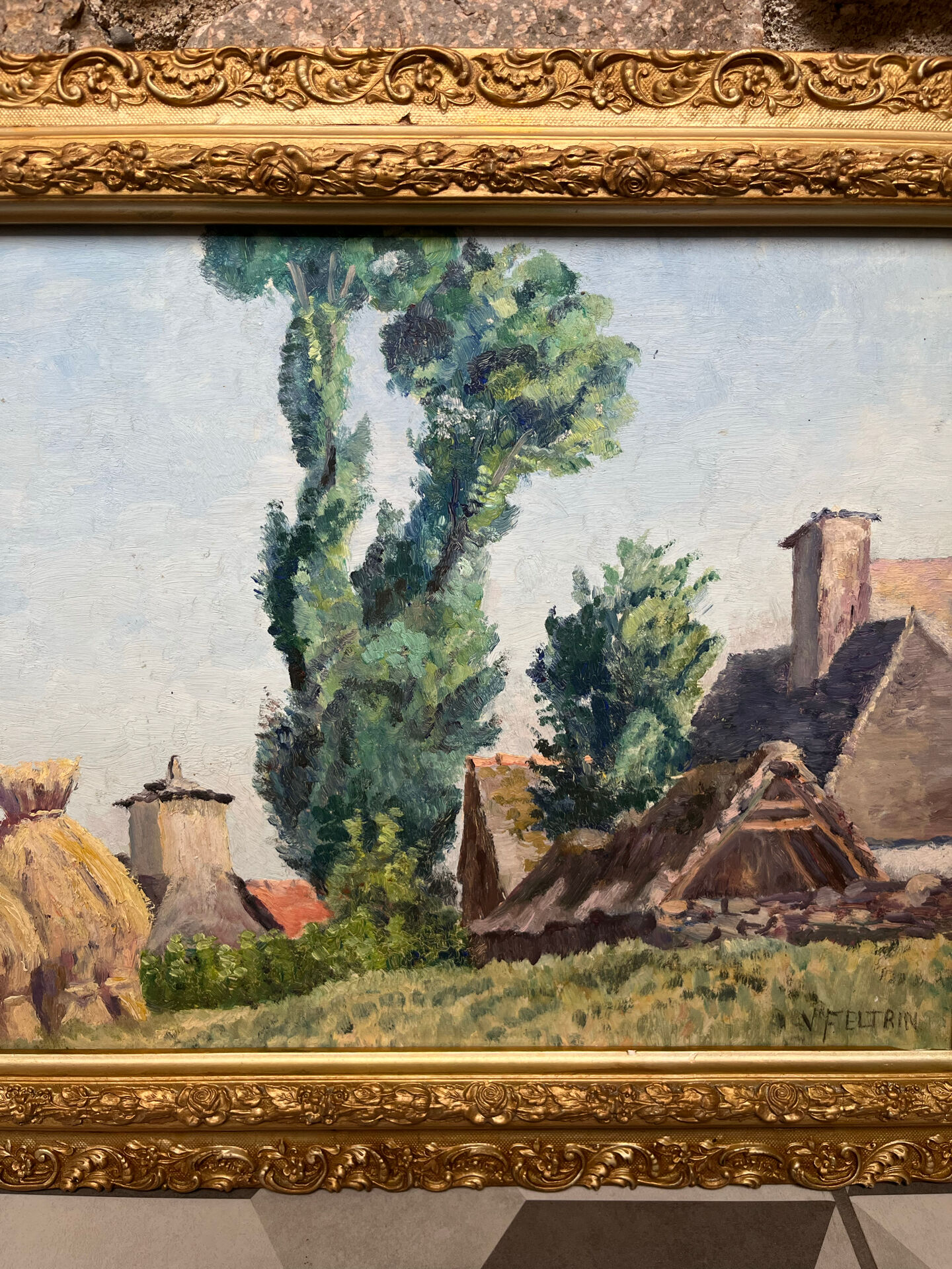 Tableau paysage campagne peinture à l’huile