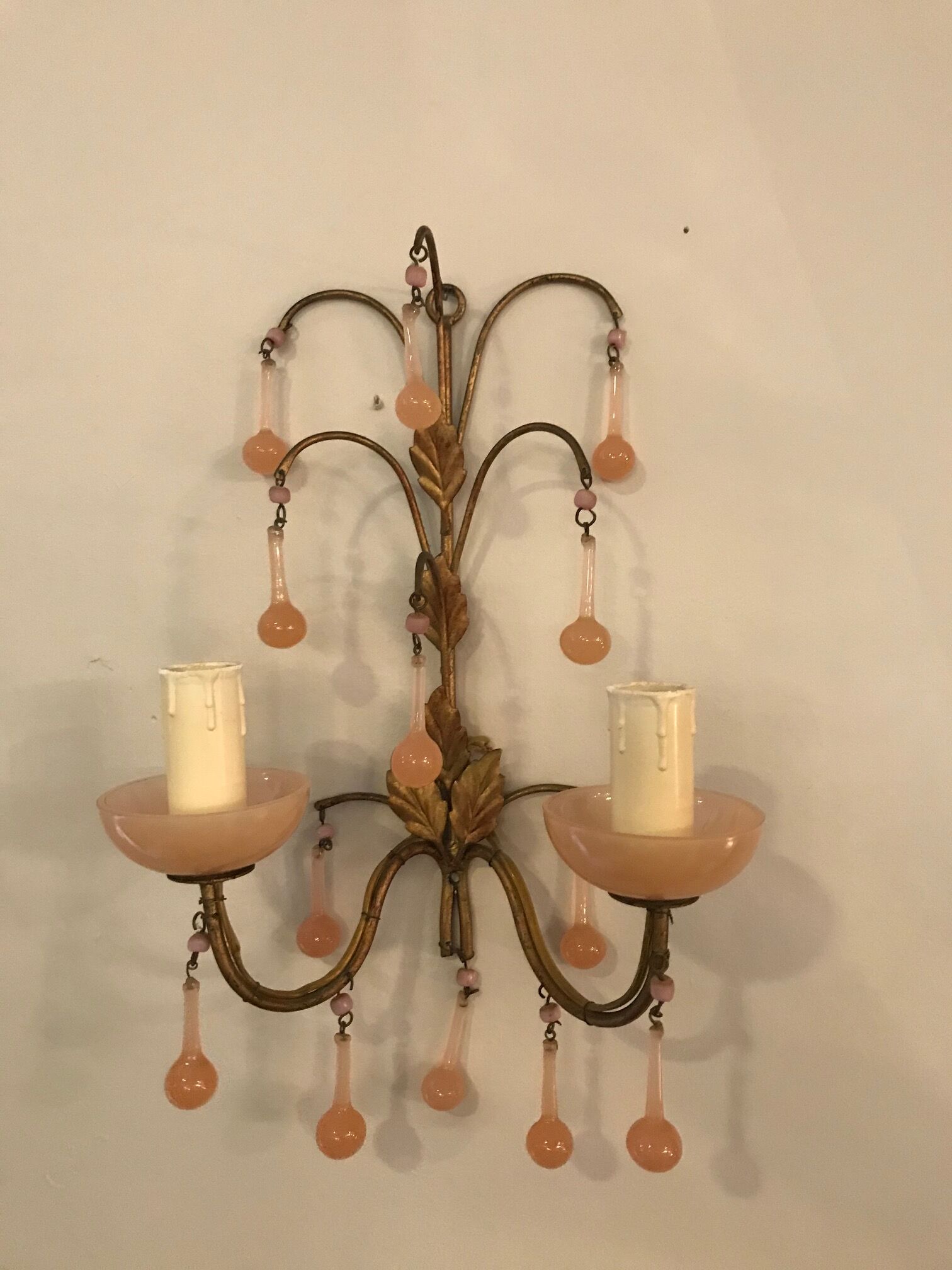 Wall light pair Murano 1950