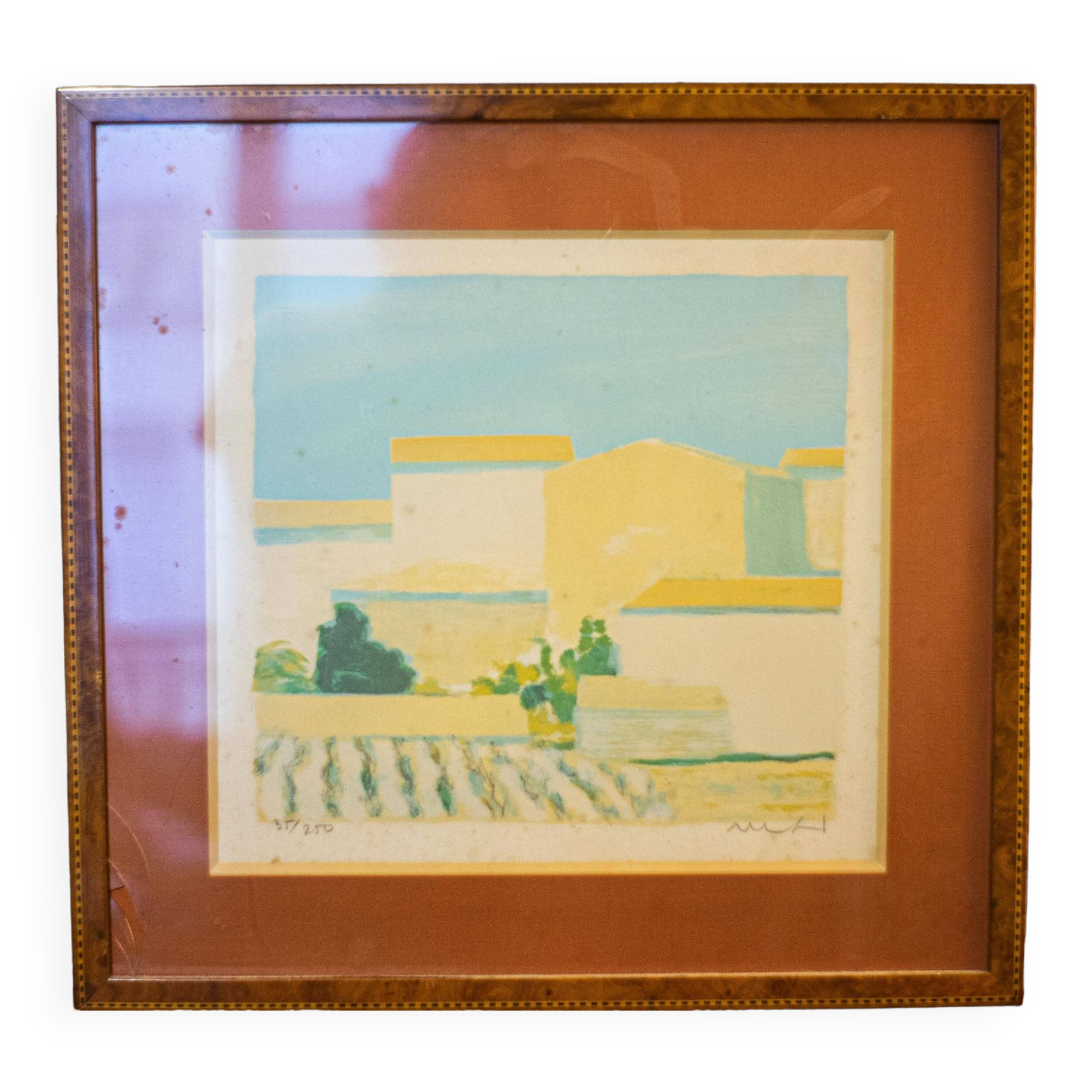 superb lithograph by Roger Muhl Landscape II signed and framed