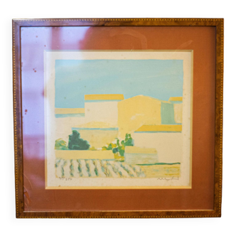 superb lithograph by Roger Muhl Landscape II signed and framed